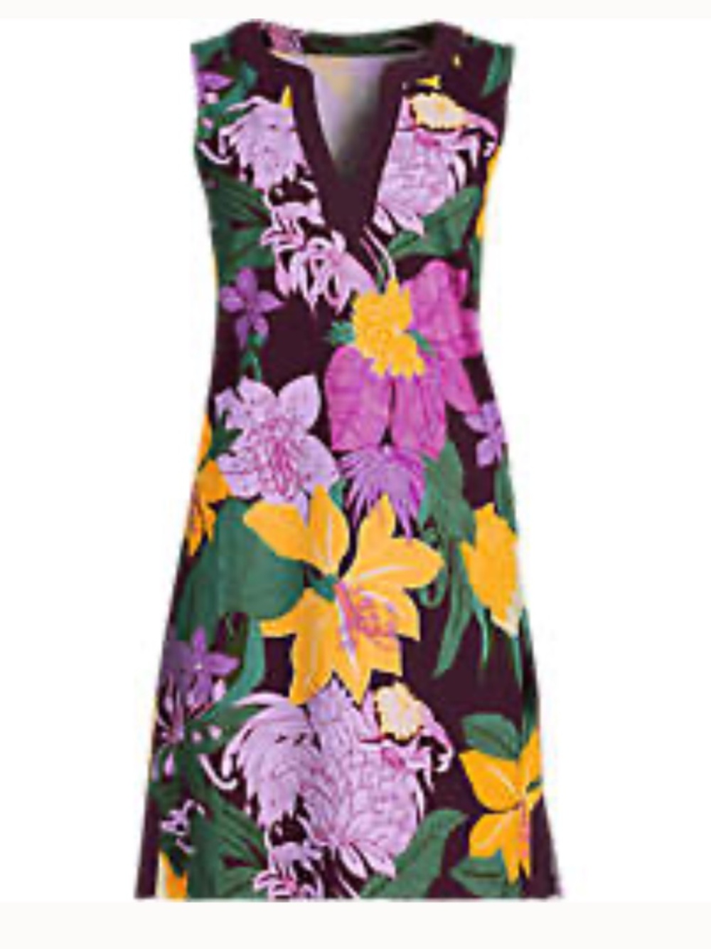 Women's Plus Size Cotton Jersey Notch Neck Dress NWT Lands End